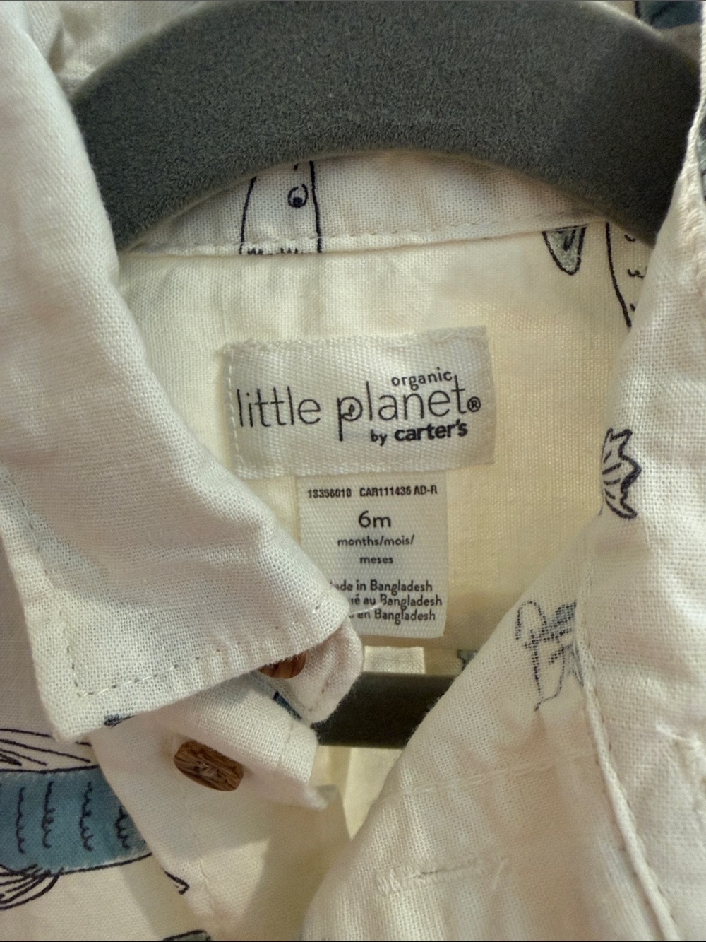 Carter’s Little Planet Fishing Shirt Made with Organic Cotton 6M